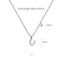 Solid 925 Sterling Silver Initial Crystal Personalised Alphabet Letter Necklace Silver